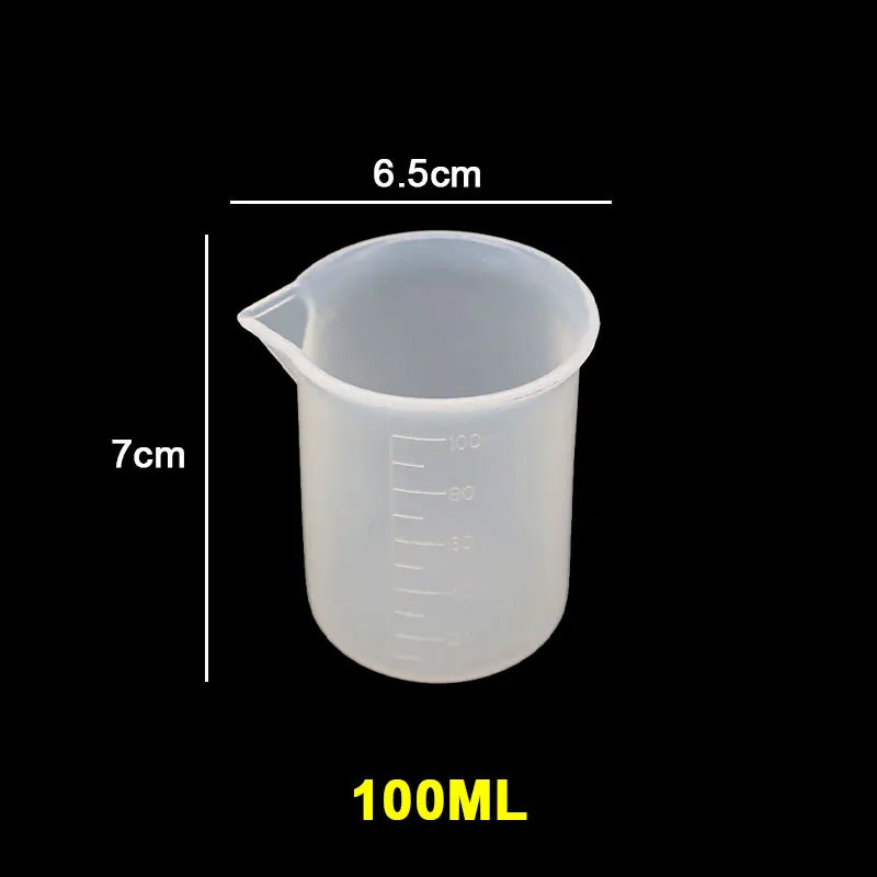 30ML-1000ML Silicone Measuring Cups - Transparent for Epoxy Resin or Candle Making Projects