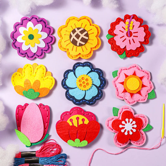 9-piece Floral Sewing Kit for Beginner Hand-Sewing