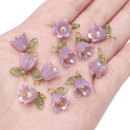 10 Pcs Acrylic Lily of the Valley Flower Bud Beads