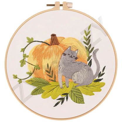 Butterfly, Animals and Flowers Embroidery Kits - 20x20cm