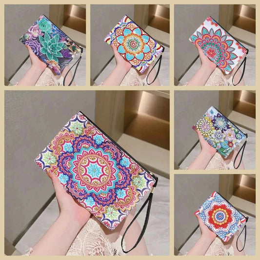 Mandala Diamond Art Clutch, PU Leather, 6 Designs