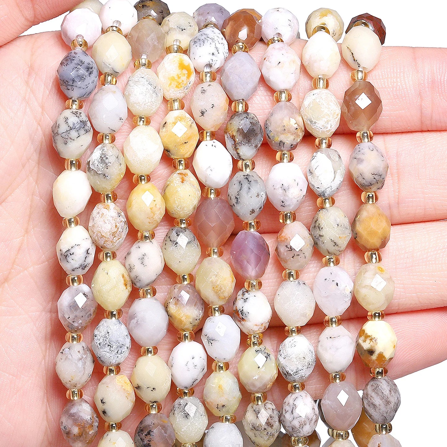 AAA Faceted Natural Colored, Quartz, Oval Shaped Beads