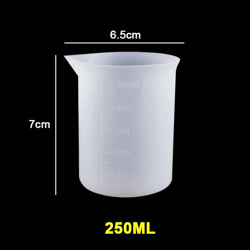 30ML-1000ML Silicone Measuring Cups - Transparent for Epoxy Resin or Candle Making Projects