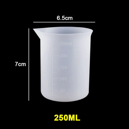 30ML-1000ML Silicone Measuring Cups - Transparent for Epoxy Resin or Candle Making Projects