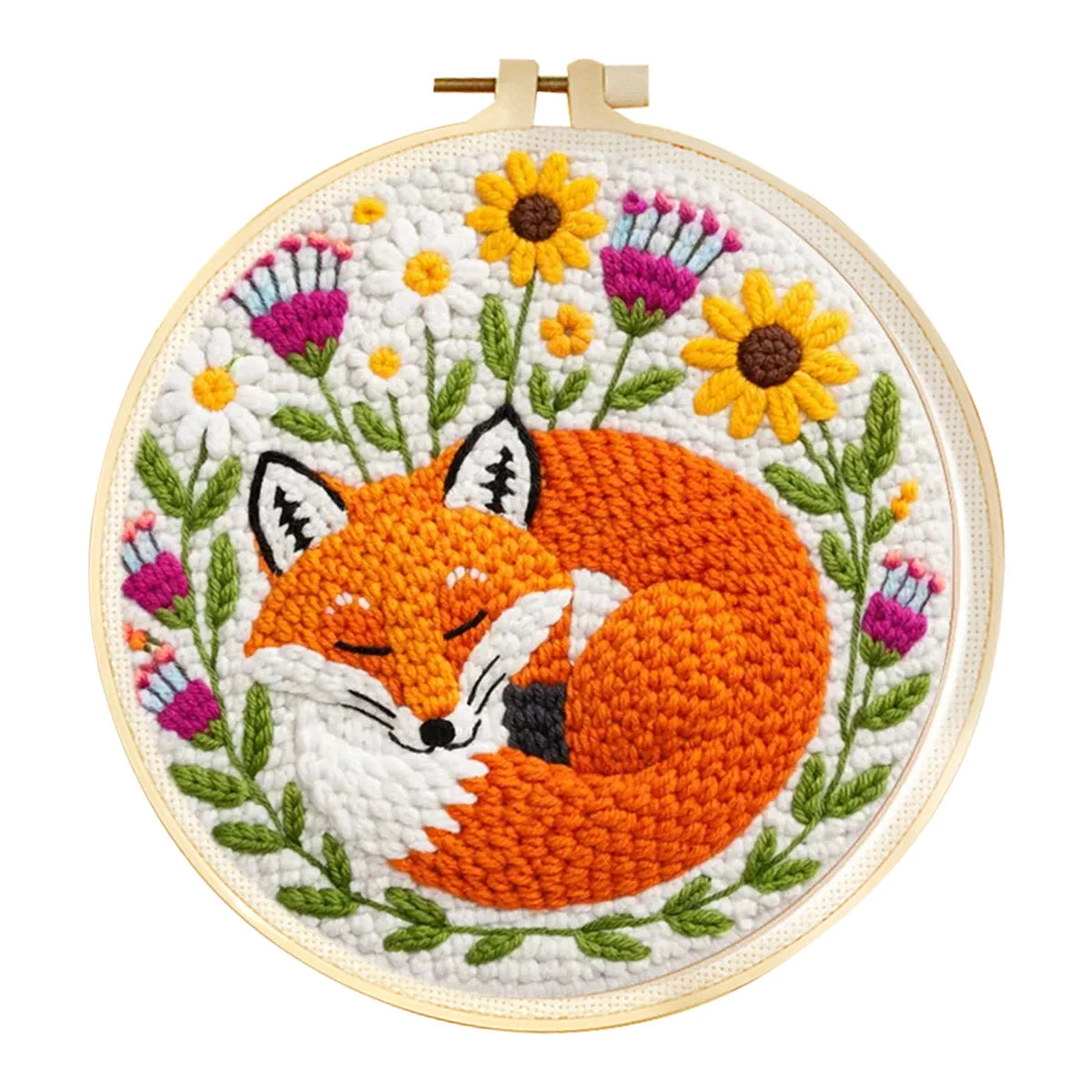 20x20cm Fox Punch Needle Embroidery Kits