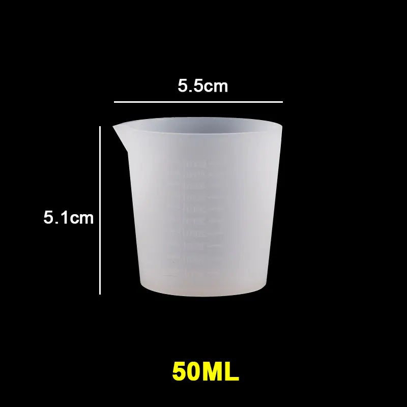 30ML-1000ML Silicone Measuring Cups - Transparent for Epoxy Resin or Candle Making Projects