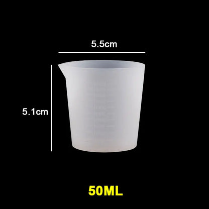 30ML-1000ML Silicone Measuring Cups - Transparent for Epoxy Resin or Candle Making Projects