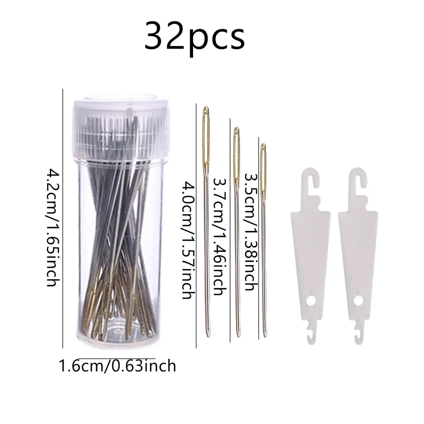 32 pcs Gold Tail Embroidery Sewing Needles