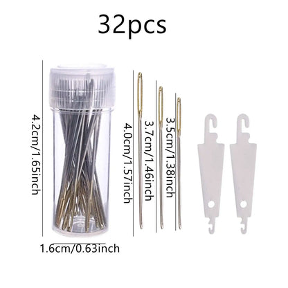 32 pcs Gold Tail Embroidery Sewing Needles