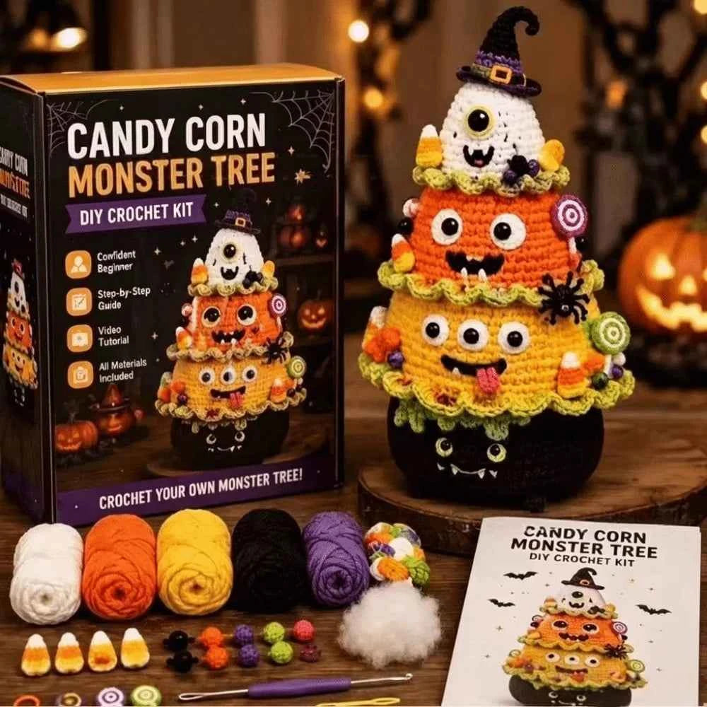 Halloween Crochet Kit – Beginner-Friendly Gothic Yarn Craft Starter Set