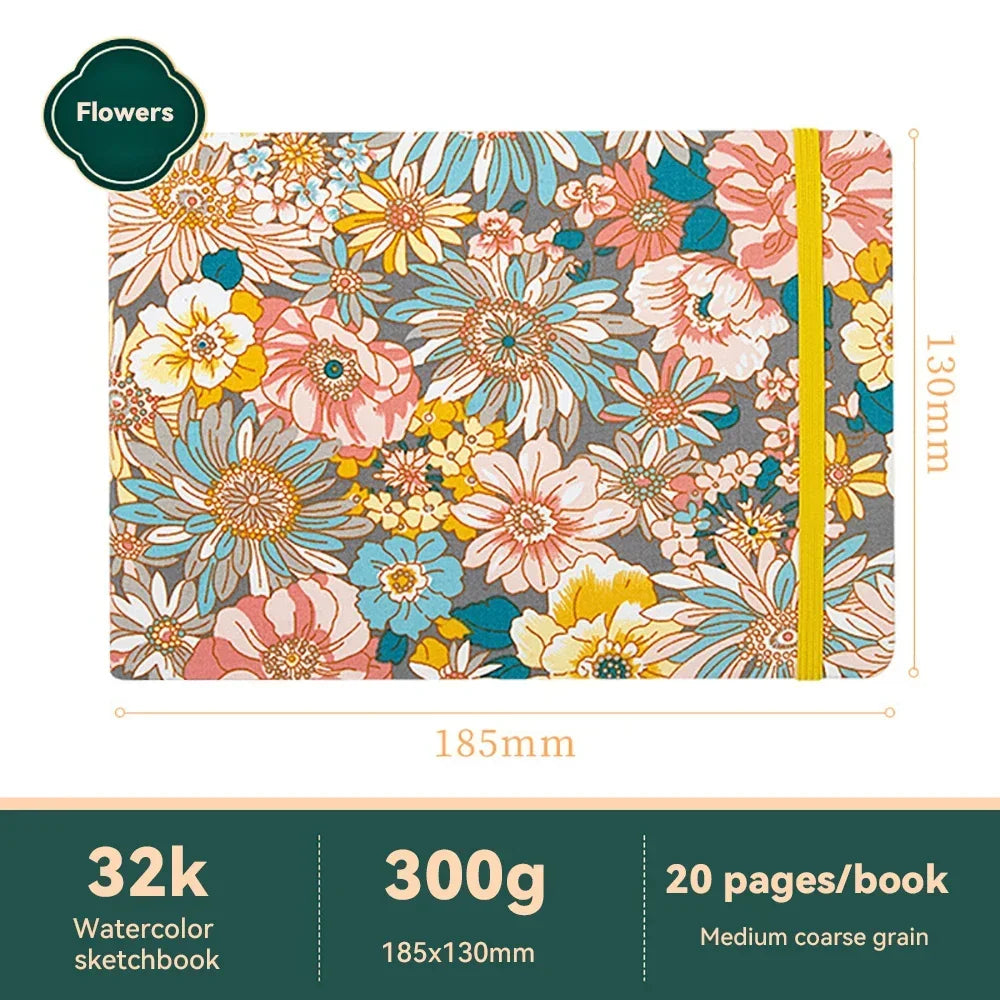 32k/48k Watercolor Paper Journal - Fabric Cover