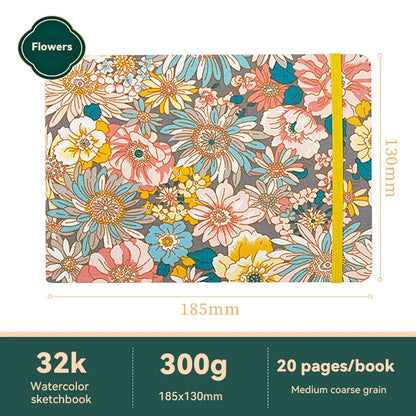 32k/48k Watercolor Paper Journal - Fabric Cover
