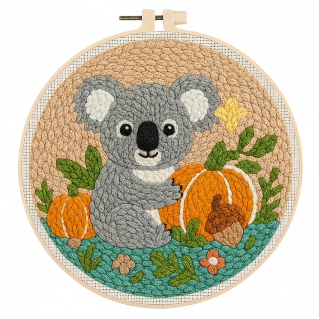 Animal Punch Needle Kits - for Kids and Beginners - 20x20cm