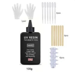 UV Resin-100/500g  Crystal Clear Ultraviolet Curing UV Resin Kit with Light for Jewelry Making