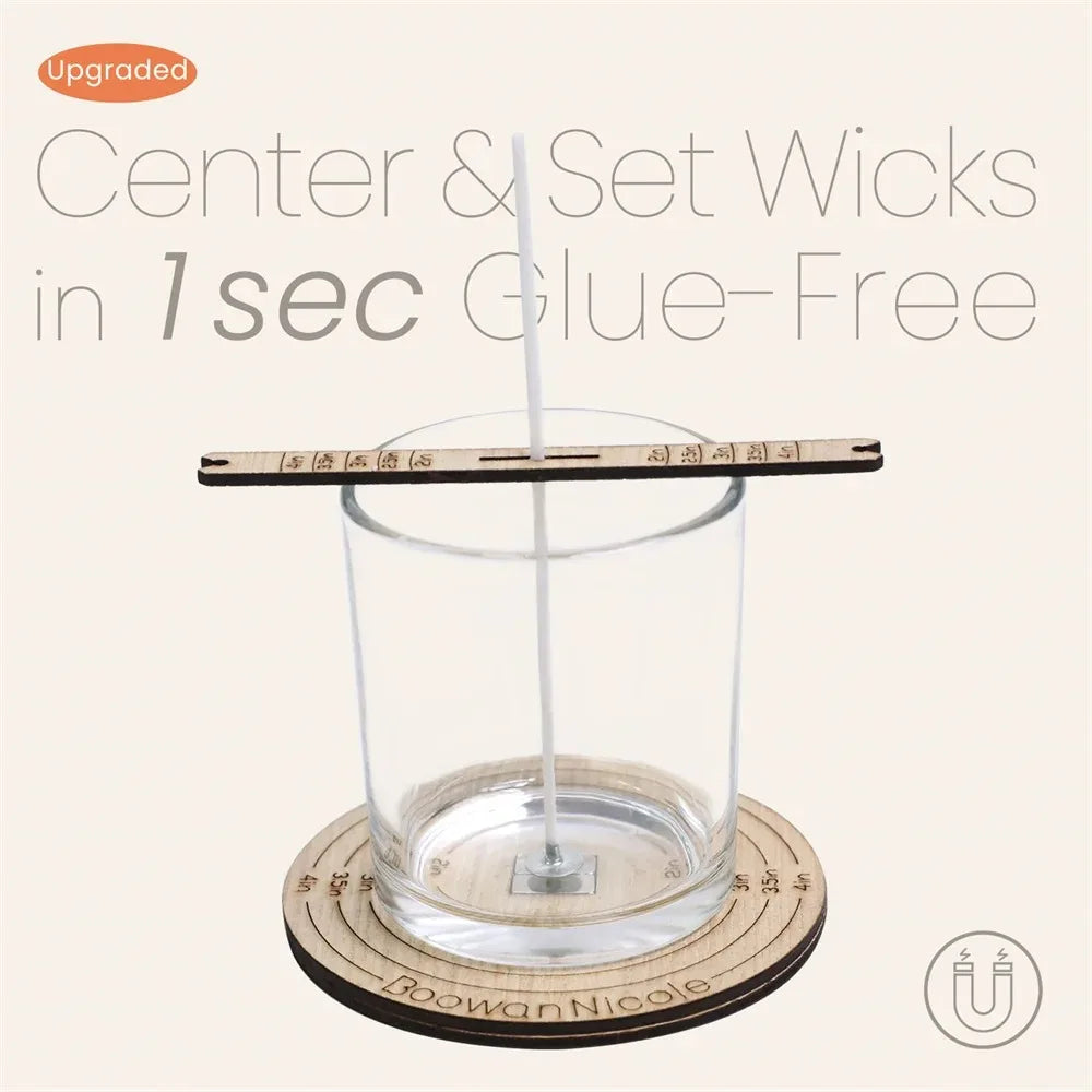 Wooden Quick Magnetic Candle Wick Centering Setter Tool & Wick Holder for Candle Making