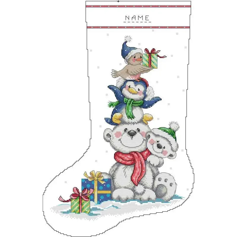 Christmas Stocking Cross Stitch Kits: 11, 14, or 16 CT