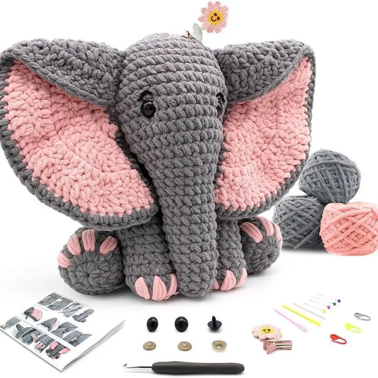 Elephant Crochet Kit - 15.6 x 12.87"