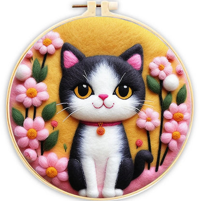 Needle Felting Kit With Frame: Cute Cats