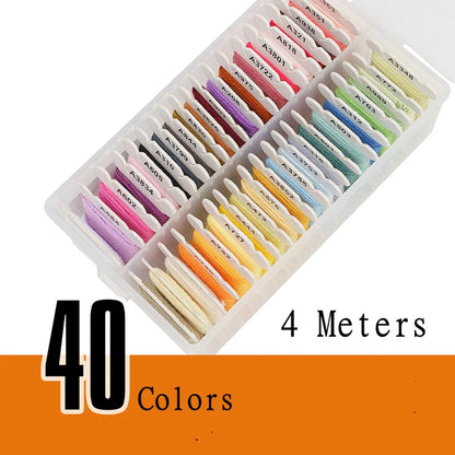 Cotton Embroidery Thread  40, 80, or 120 Color Sets With Organizer Box