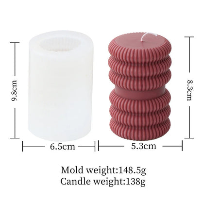 Stripe Pillar Silicone Mold for Candle Making