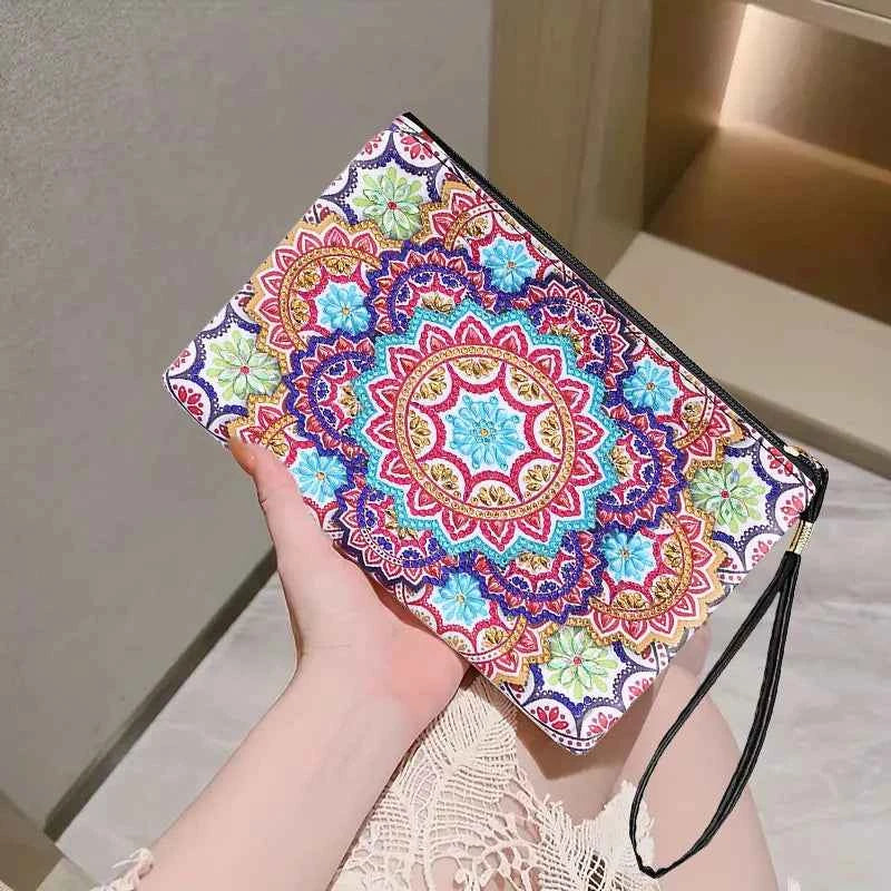 Mandala Diamond Art Clutch, PU Leather, 6 Designs