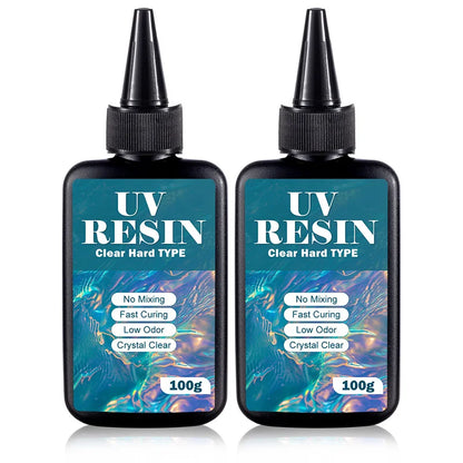 UV Resin Kit with Light, Crystal Clear Ultraviolet Curing UV Resin for Jewelry Making and Molds Casting