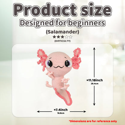 Axolotl Theme Crochet Kit for Beginners