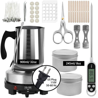 Candle Pouring Pot with Electric Hot Plate for Melting Wax, Candle Making Supplies and Tools for Candle Making