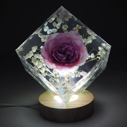 Crystal Epoxy Resin Cube Mold - Bevel Lamp Holder Sold Separately