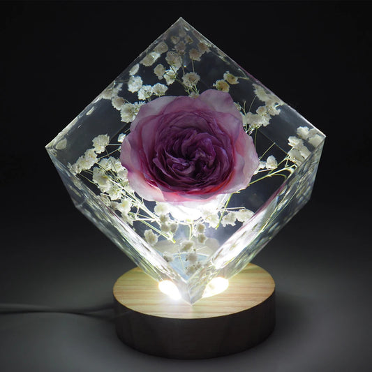 Crystal Epoxy Resin Cube Mold - Bevel Lamp Holder Sold Separately