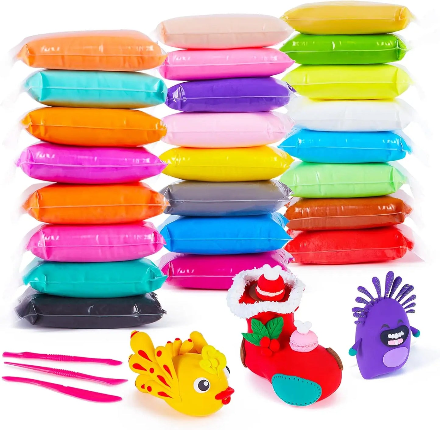 24 Colors Air Dry Clay - No-Bake No Mess