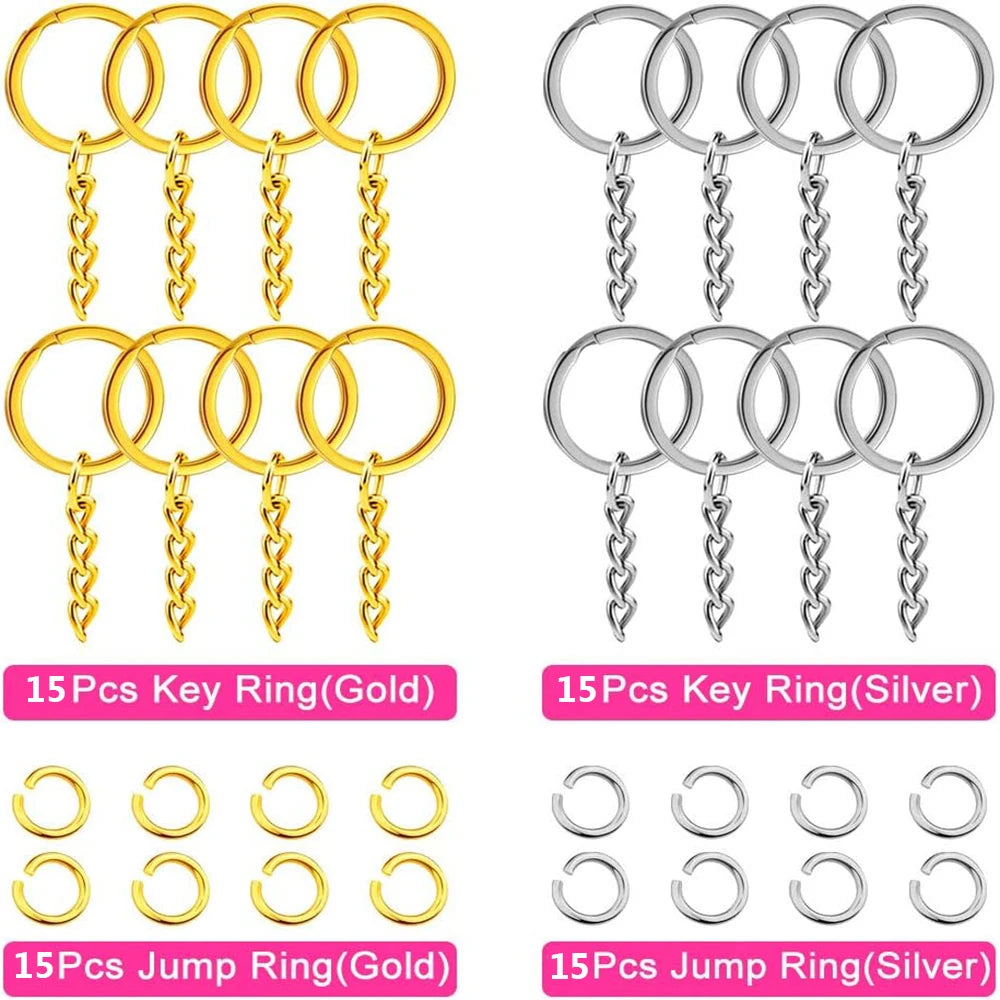 30 PCS Flat Key Chain Rings