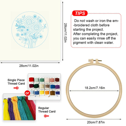 Beautiful Flowers Embroidery Kit for Beginners