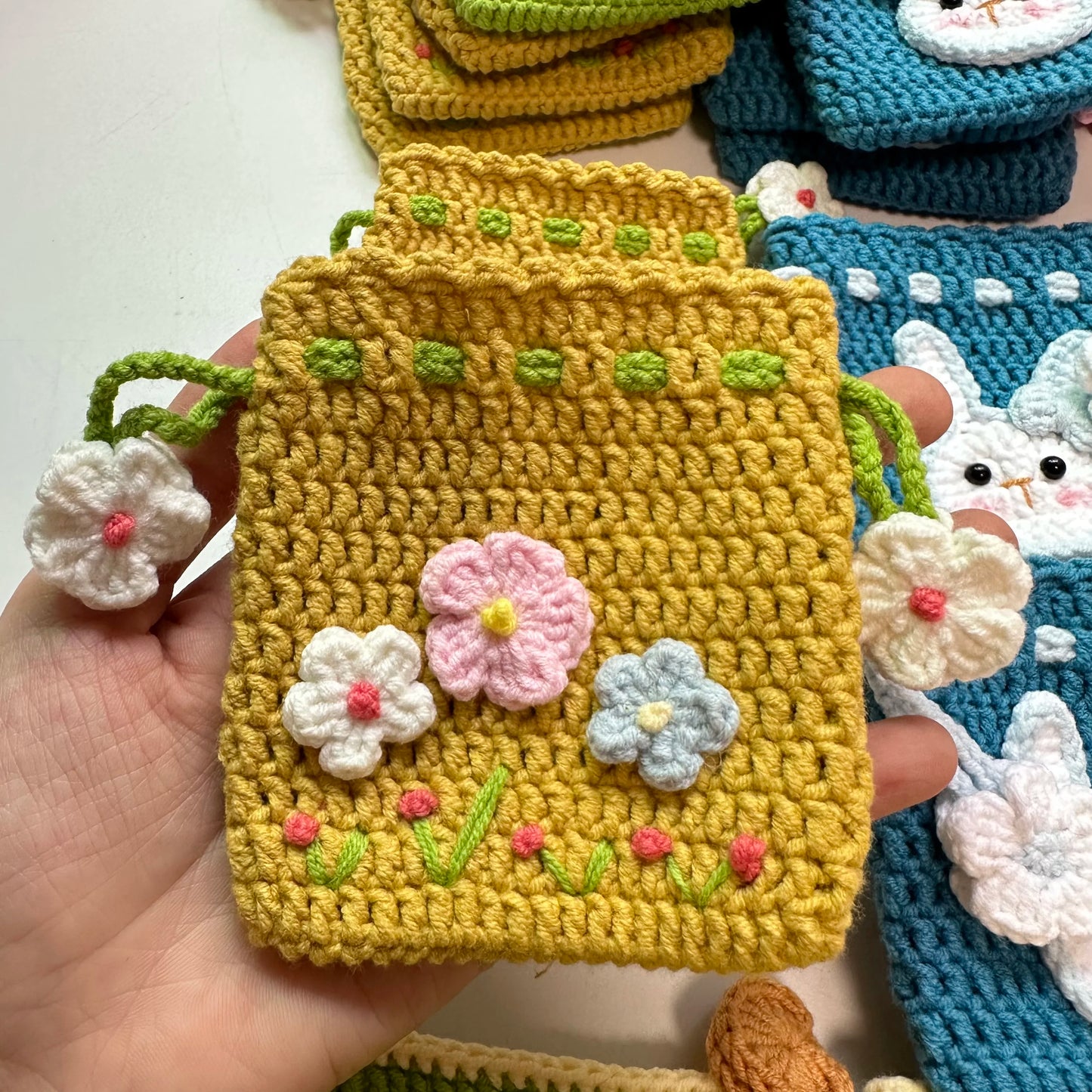 Crocheted Draw-stringed Pouch