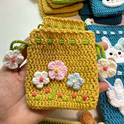 Crocheted Draw-stringed Pouch