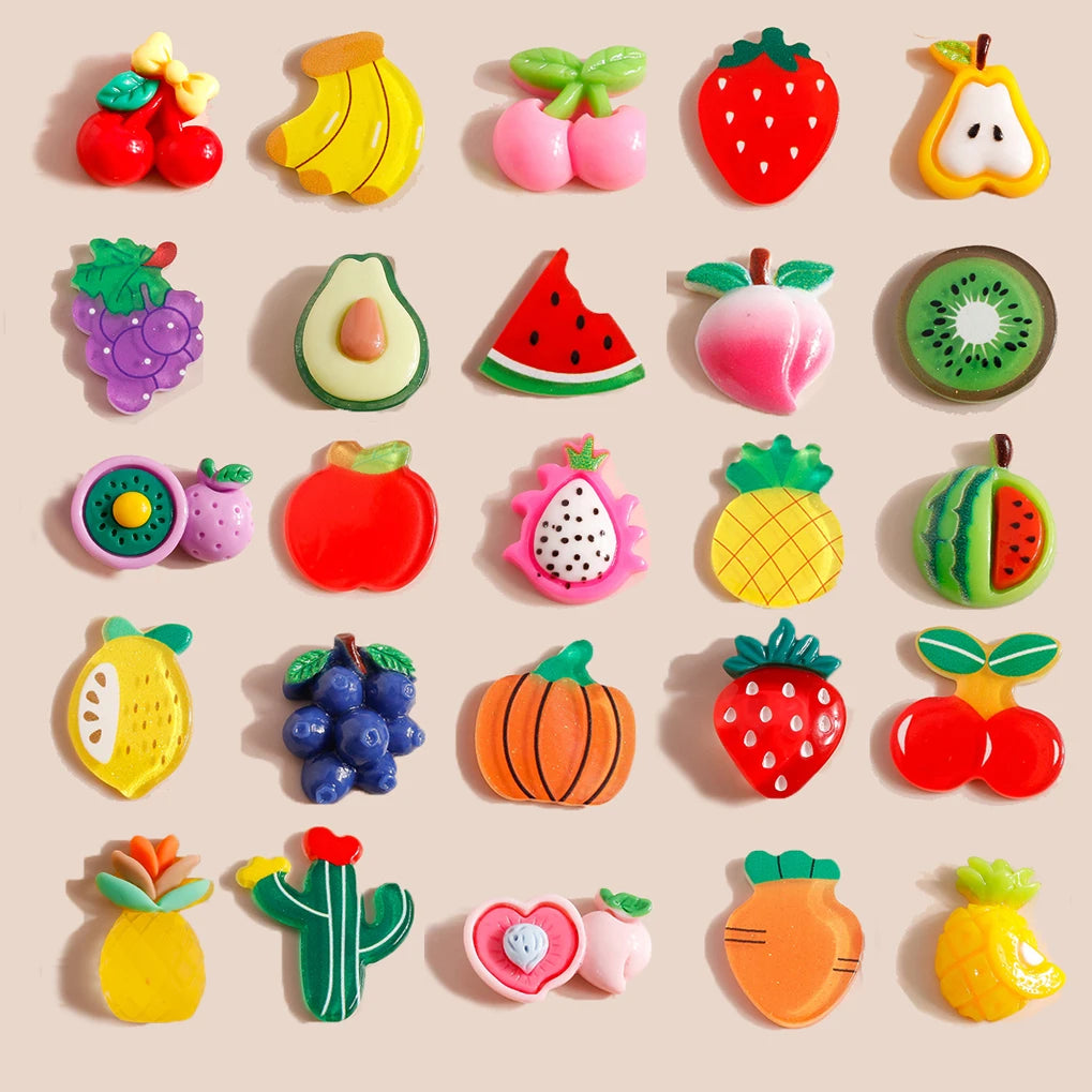 Various Resin Filling Charms for Jewelry Making - Flat Backed, 10 pieces