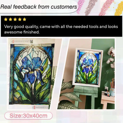 Diamond Painting Kits of Flowers, Different Sizes Available in a Round or Rectangle Shape