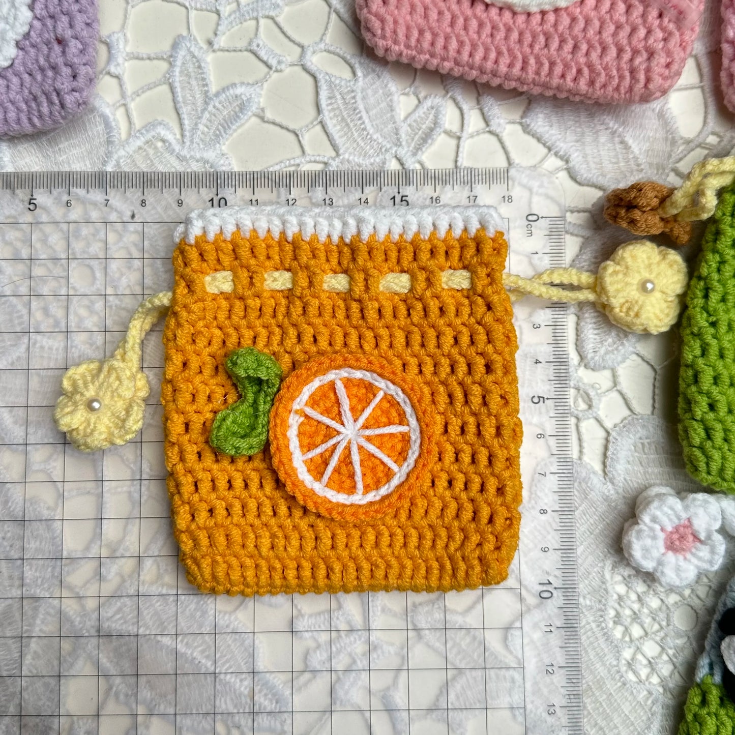 Crocheted Draw-stringed Pouch