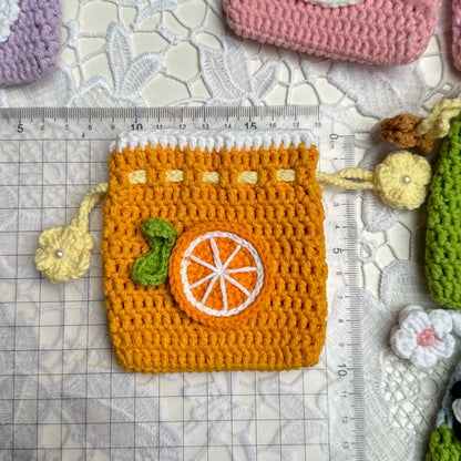 Crocheted Draw-stringed Pouch