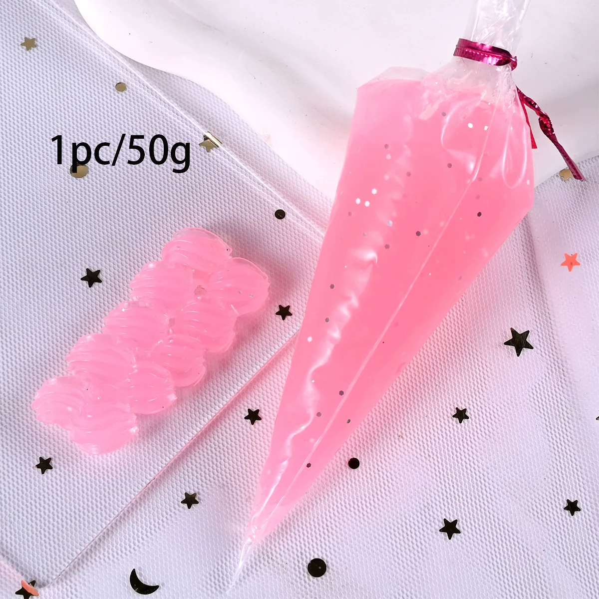 50g Crystal Clear Pink Jelly Glue for DIY Crafts | Simulated Cream Glue | Phone Case Decoration, Party Favors, Art Supplies (Non-Toxic). Comes with a design tip.