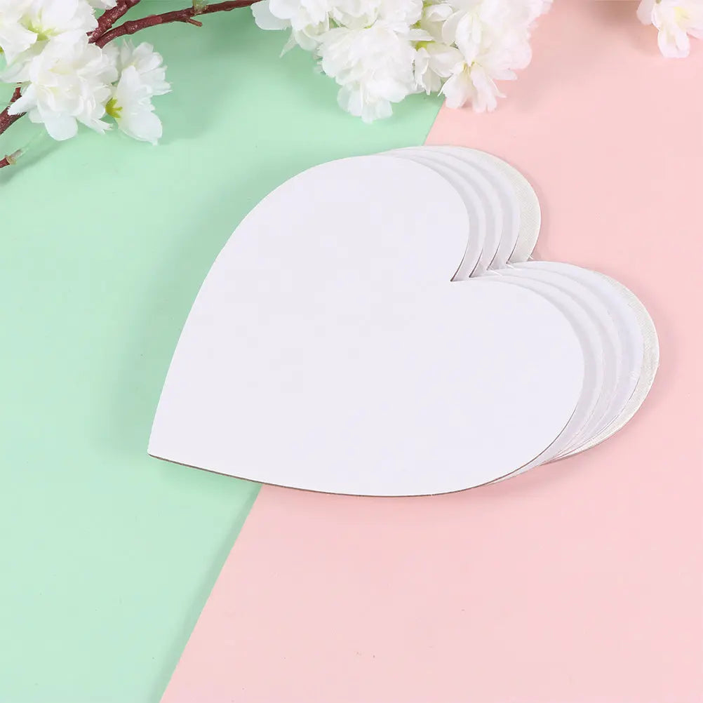 6 Pieces Heart Shaped Cotton Canvas Panels for Painting - 15x15cm