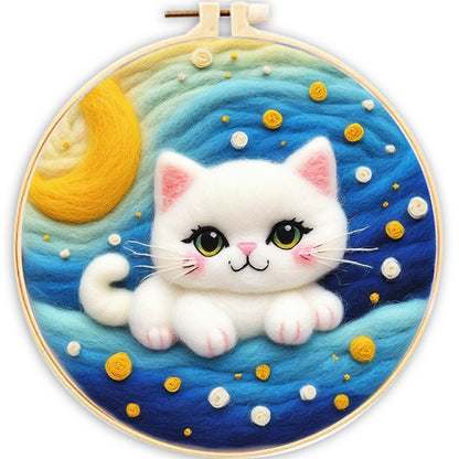 Needle Felting Kit With Frame: Cute Cats