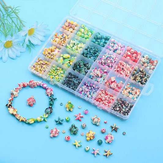 6/46/558pcs Multi-color Ocean Series Beads