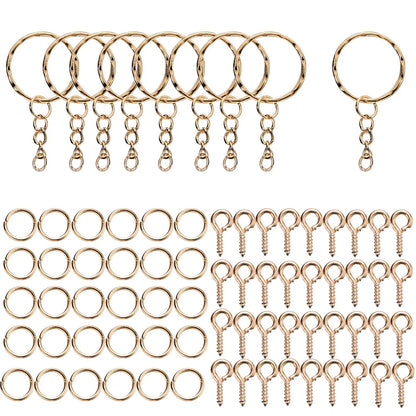 110/220Pcs Keychain - Open Jump Rings, Eye Pins for Epoxy Resin Key Chains