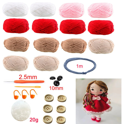 Girl Dolls and Assorted Crochet Kits - Santa, Mrs. Clause and Elfs