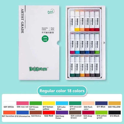12, 18 or 24 Soft Washable Gouache Paint Stick Sets