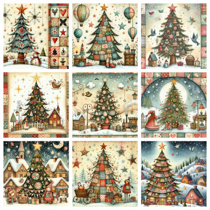 Diamond Art Christmas Tree Kits - Round and Various Sizes
