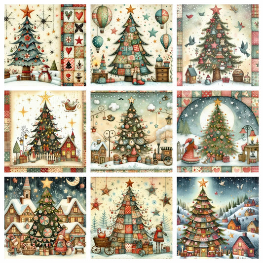 Diamond Art Christmas Tree Kits - Round and Various Sizes