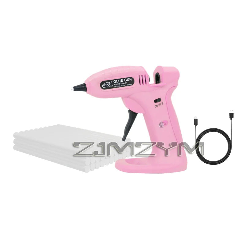 Hot Glue Gun, 3.7V Cordless Glue Gun, Wireless Mini with 30pcs Glue Sticks, Lithium Battery Charging