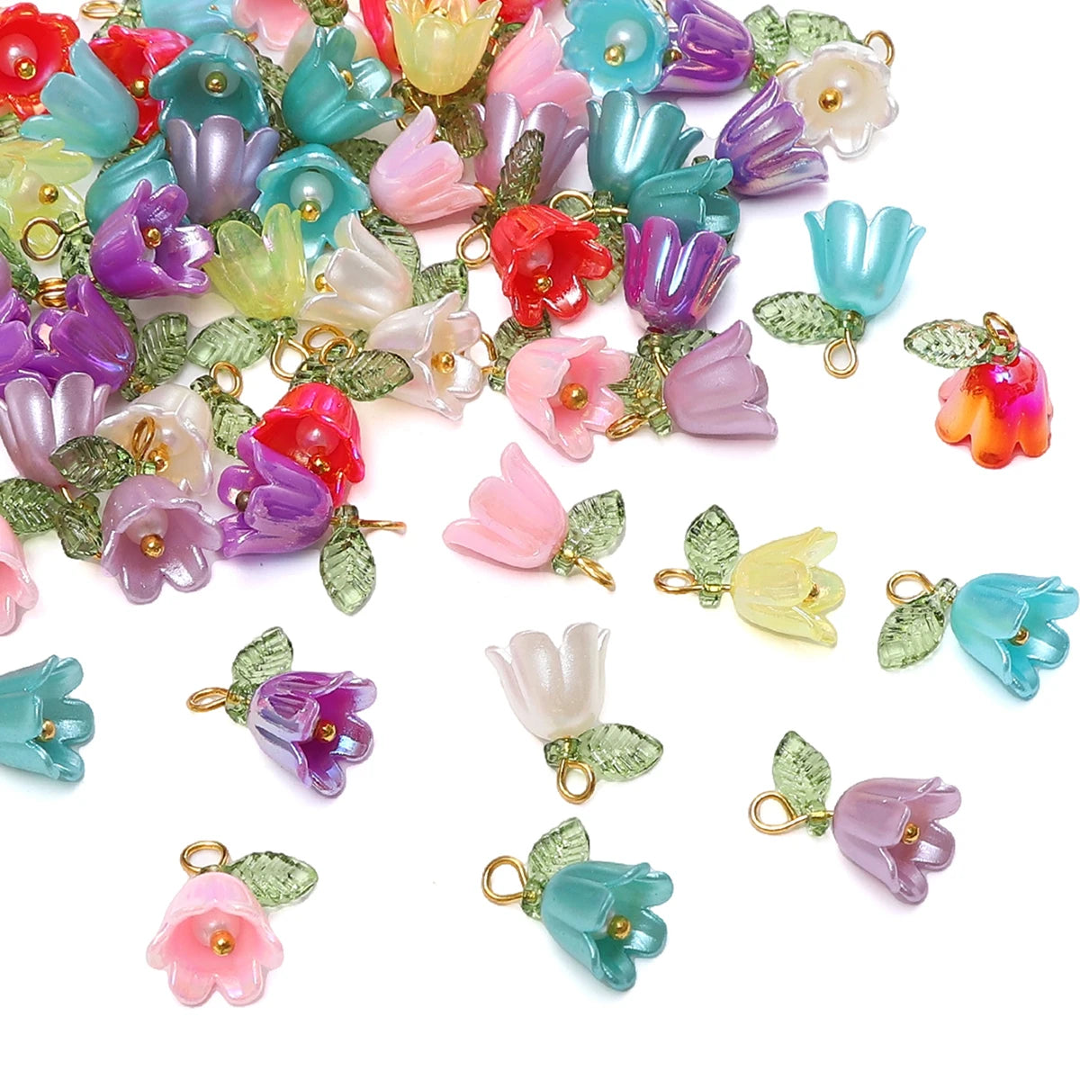 10 Pcs Acrylic Lily of the Valley Flower Bud Beads